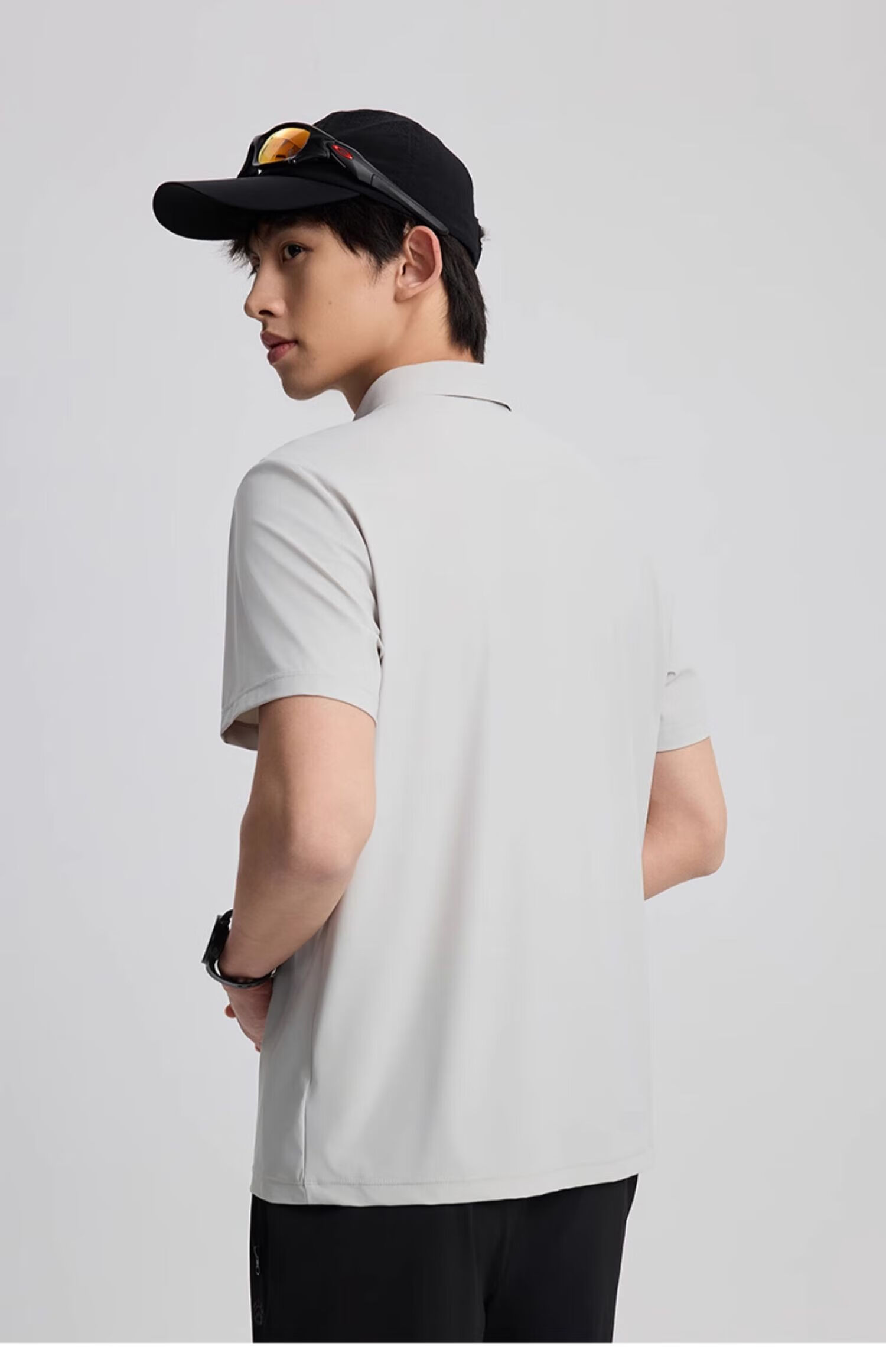 TECTOP Women's Dawn Gray Quick-Dry Short Sleeve Polo Shirt Summer Sun Protection Ice Silk Cooling S 62
