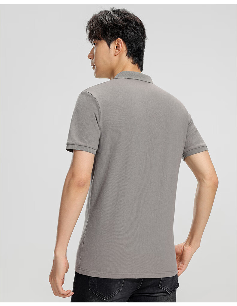 Romon [Cotton Stretch Breathable] Men's Summer Casual Polo Shirt Black XL 16