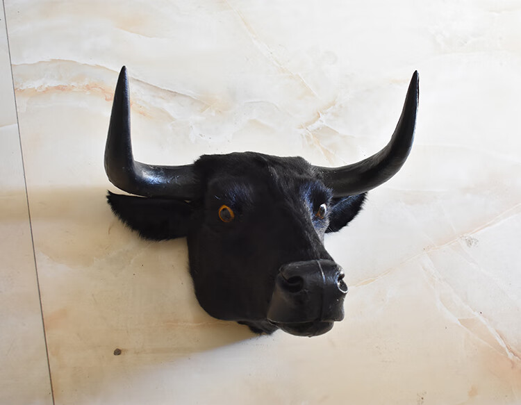 仿牛头牦牛头黄牛头动物头壁挂挂饰墙挂酒吧客厅家居装饰 牦牛牛头
