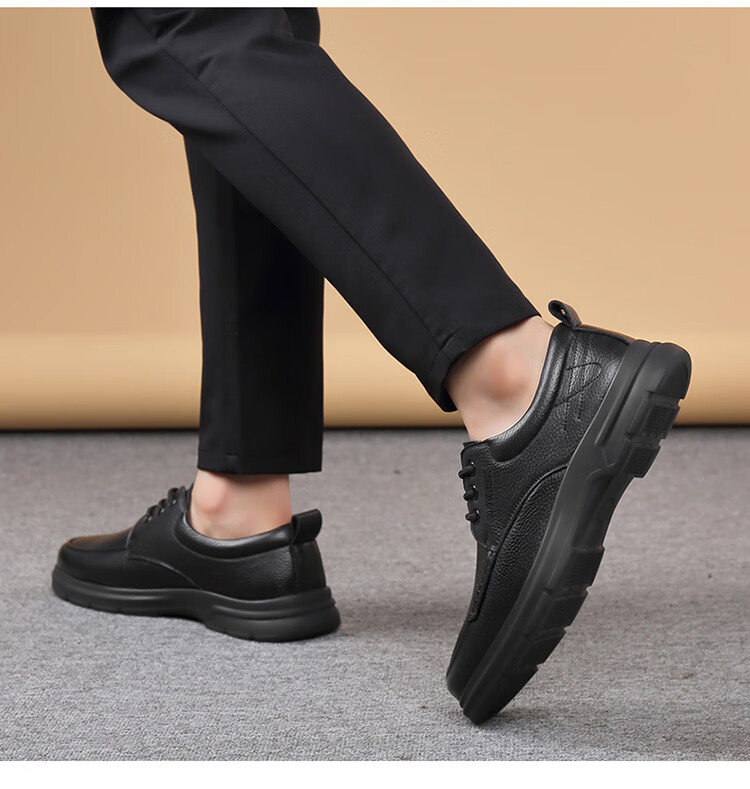 Hengyuanxiang Men's Slip-On Business Casual Lace-Up Breathable Driving Loafers J7275 Black 39 10