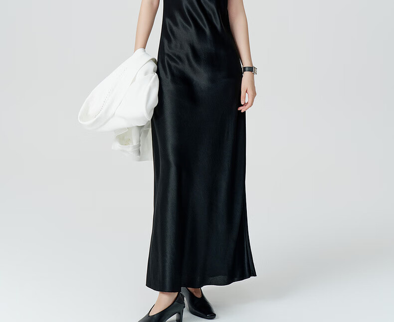 MEIYANG Waltz Dress, Elegant Beauty Acetate Spaghetti Strap Dress, Pearl Gray Extended Version, XL 28