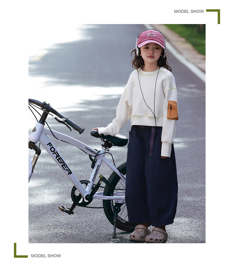 BANDOCIN Girls' Casual Pants for Spring And Autumn, Solid Color Stylish Mid-To Kids New Spring And Fall Sports Trousers, Berry Pink, Size 160 7