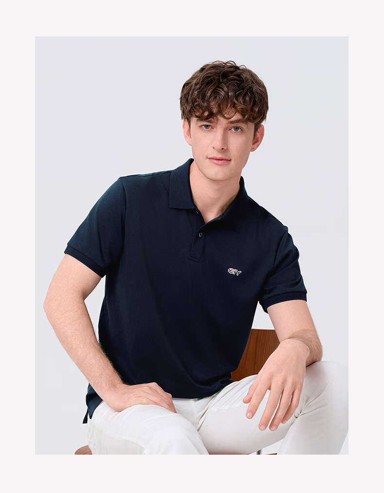 Goldlion GY Short Sleeve Polo Shirt Men Cotton T-Shirt TSF0048-ND153A White M 18