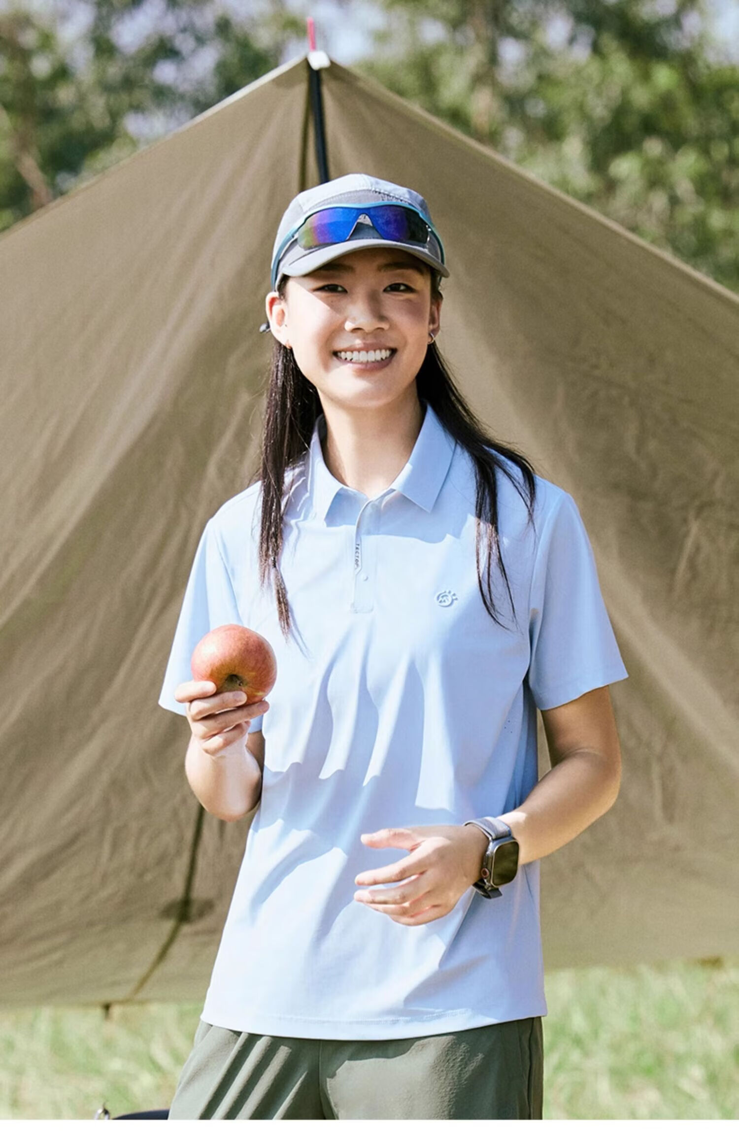 TECTOP Women's Dawn Gray Quick-Dry Short Sleeve Polo Shirt Summer Sun Protection Ice Silk Cooling S 25