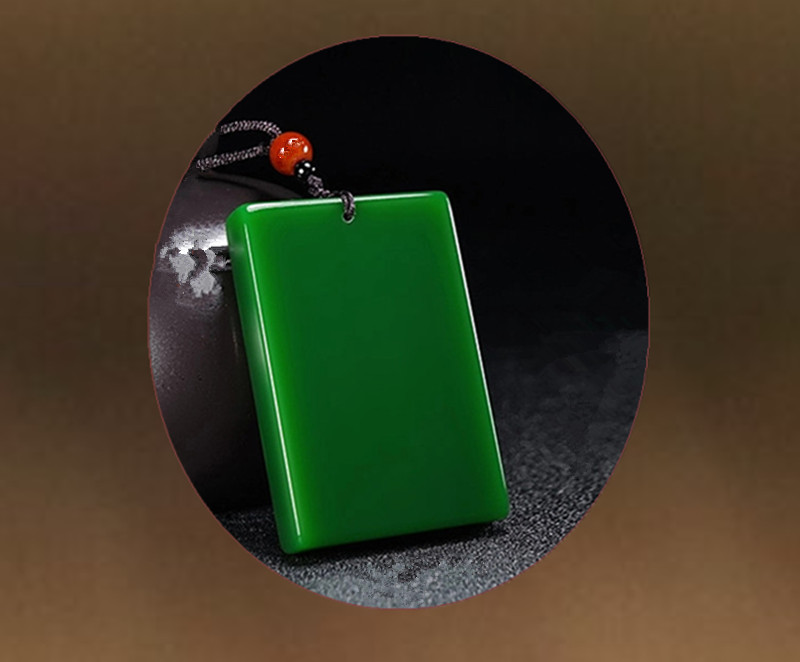 梦莹和田碧玉平安无事牌男女款玉佩转运项链挂件送礼天然玉器无事牌