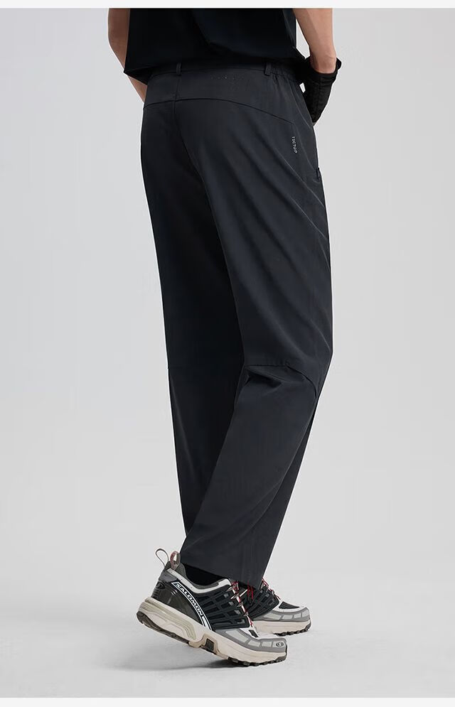 TECTOP Men's Casual Pants, Spring And Summer Outdoor Hiking Quick-Dry Straight-Leg Mountaineering Sports Elastic Trousers, Graphite Gray, Size S 18