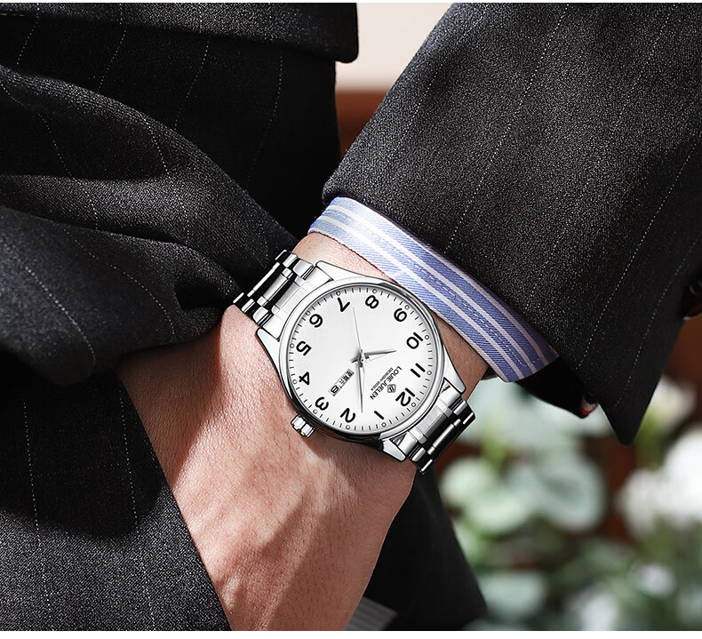 GEORGCOUNT Men's Watch Large Number Waterproof Luminous Quartz Watch for Middle-aged and Elderly Dad and Mom Women 16