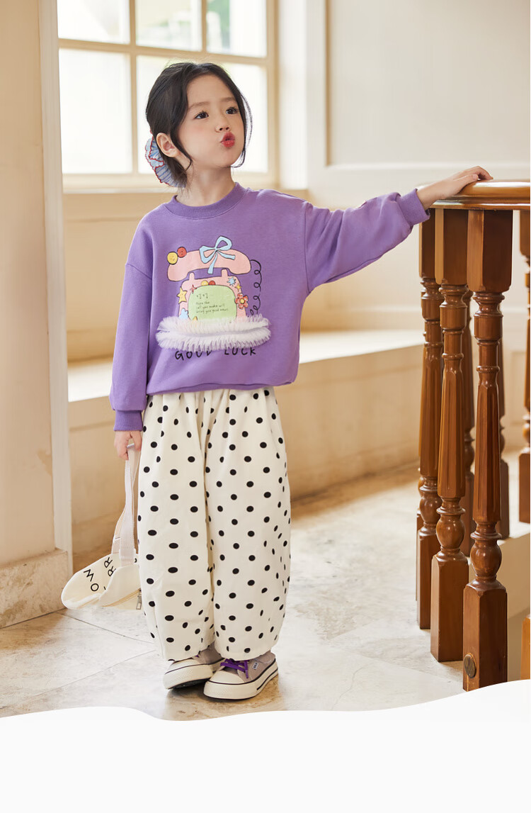 LUSON Little O Baby Okids Children's Clothing, Baby Sweatshirt, Three-Dimensional Fun And Dynamic, 2025 Autumn New Style, Girls' Round Neck Top 5