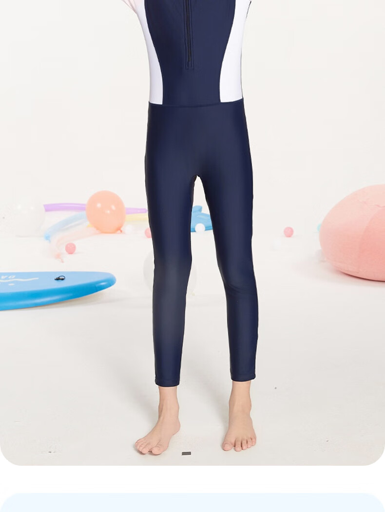 Anta Kids One-Piece Swimsuit New Long Sleeve Boys Girls Sun Protection Professional Training Swimwear for Girls Size 150 10