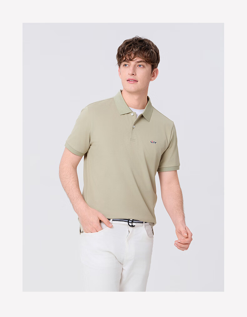 Goldlion GY Short Sleeve Polo Shirt Men Cotton T-Shirt TSF0048-ND153A White M 14