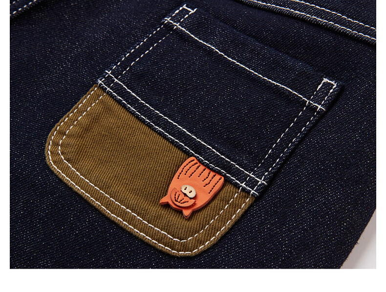 MQD [Color-Fast] Boys' Jeans, Spring And Autumn Style, Children's Dad Pants, Dark Denim Blue, Size 150 10