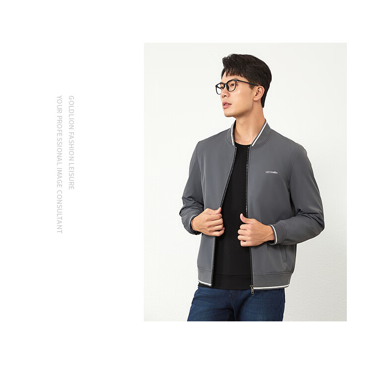 Goldlion GY Men's Autumn Winter Easy-Care Three-Proof Jacket JPB0133-MK132 Navy Blue L 6