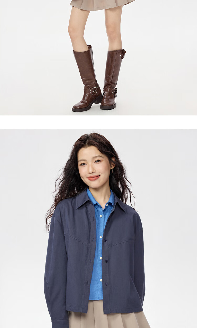 Giordano Women's Oversized Cotton Long Sleeve Casual Deconstructed Shirt Autumn Winter 13345854 12