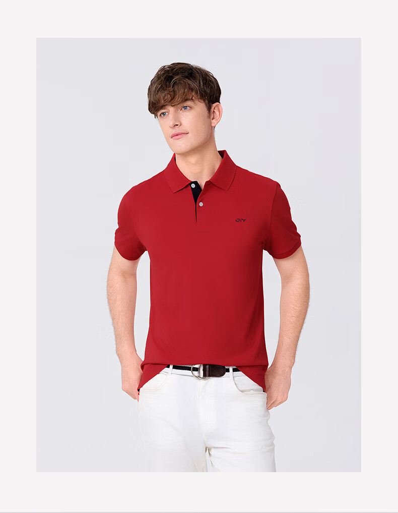 Goldlion GY [Cooling] Men's Short-Sleeve Polo Shirt, Casual Versatile Collared Breathable T-Shirt, White, L 10