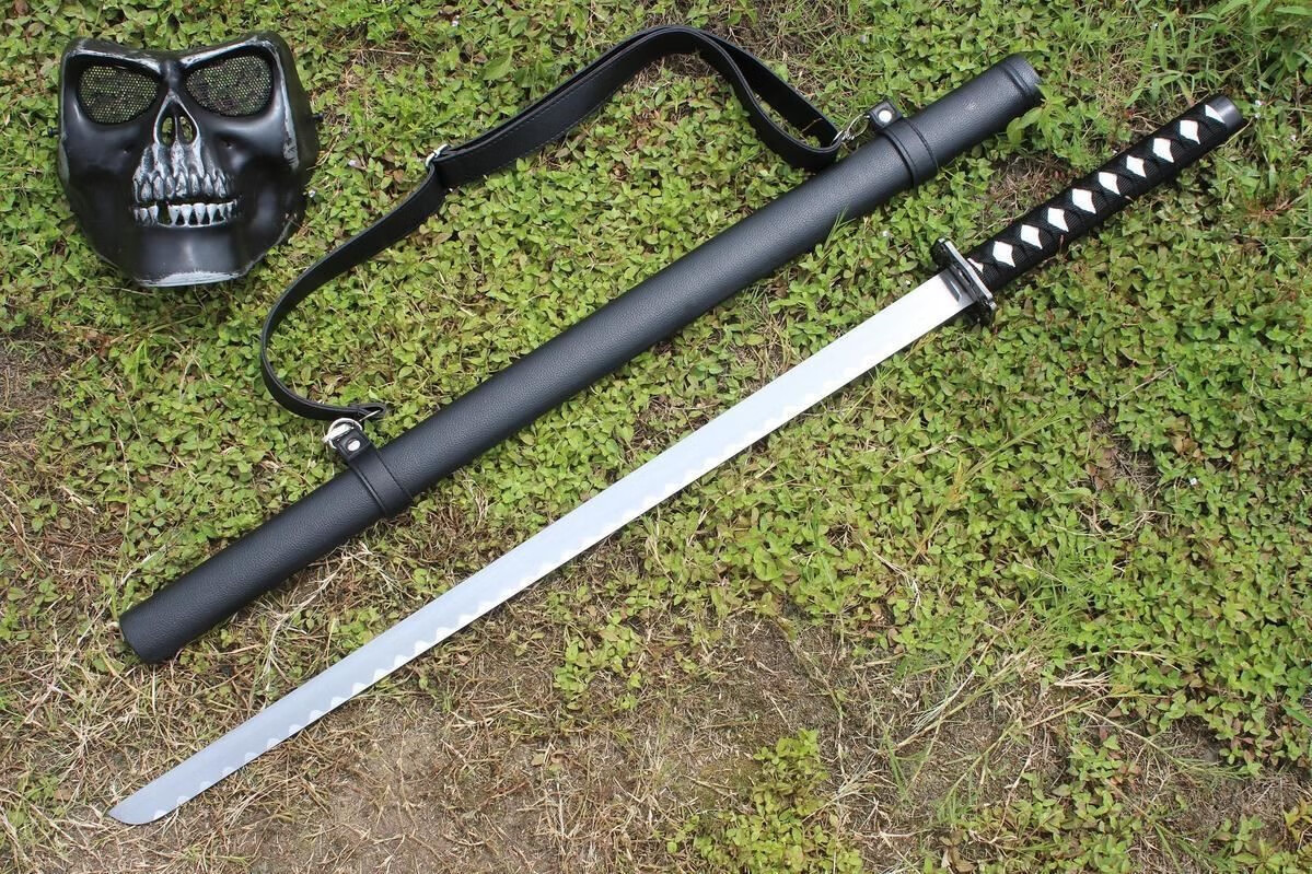 唐1直刀木质 全竹制带鞘 唐刀木质 日本武士刃居合道剑道拔刀练习竹刀