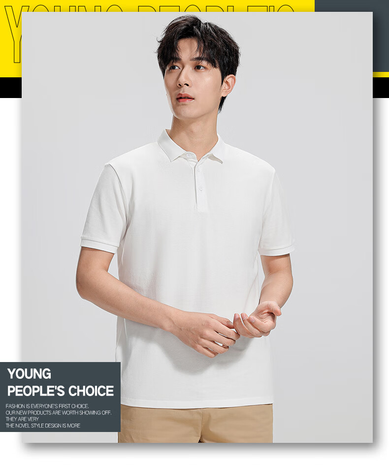 Romon [Cotton Stretch Breathable] Men's Summer Casual Polo Shirt Black XL 2