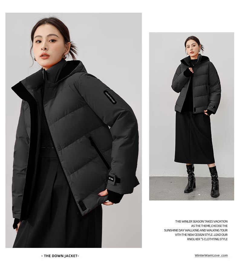 Yalu Women's Down Jacket 2025 New Winter Red Short Hooded National Standard Duck Down Fashion Thick Warm Coat Female 13