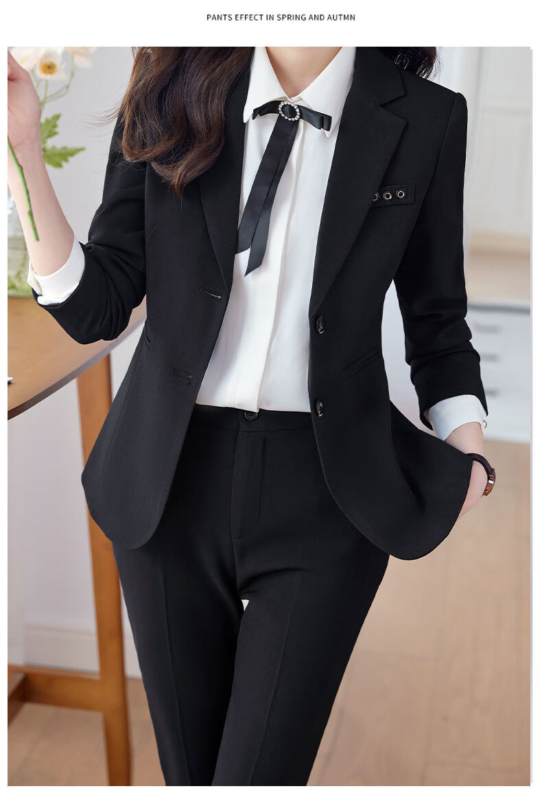 ROMON [Slimming Effect] Women's Dress Pants, Summer Business Casual Trousers for Commuting And Interviews, Breathable Long Pants in Navy Blue, Size S 8