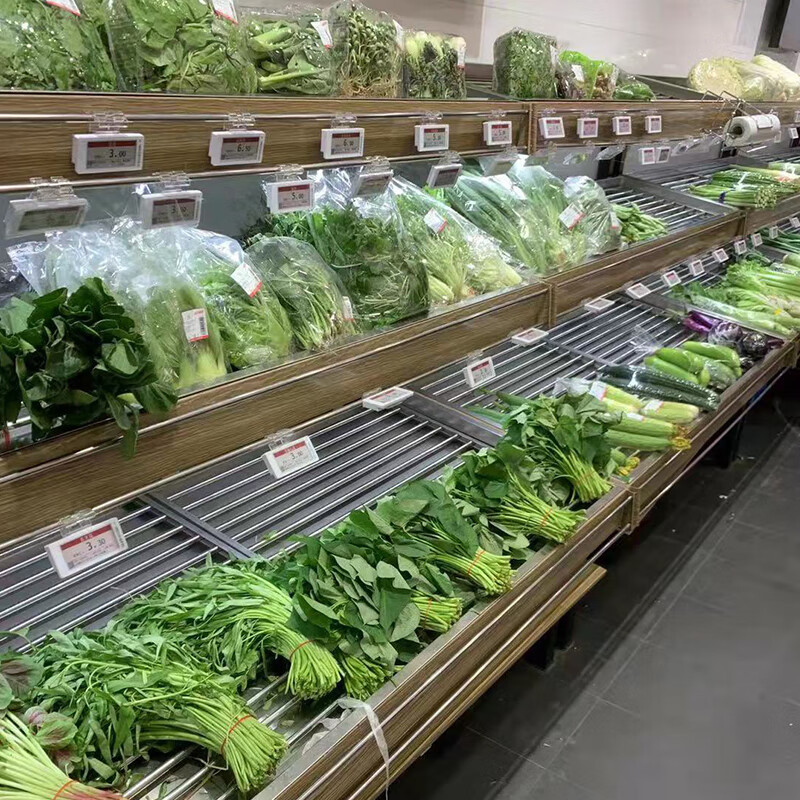 钱大妈蔬菜货架展示架生鲜店超市果蔬架不绣钢蔬菜架收银台猪肉台 钱