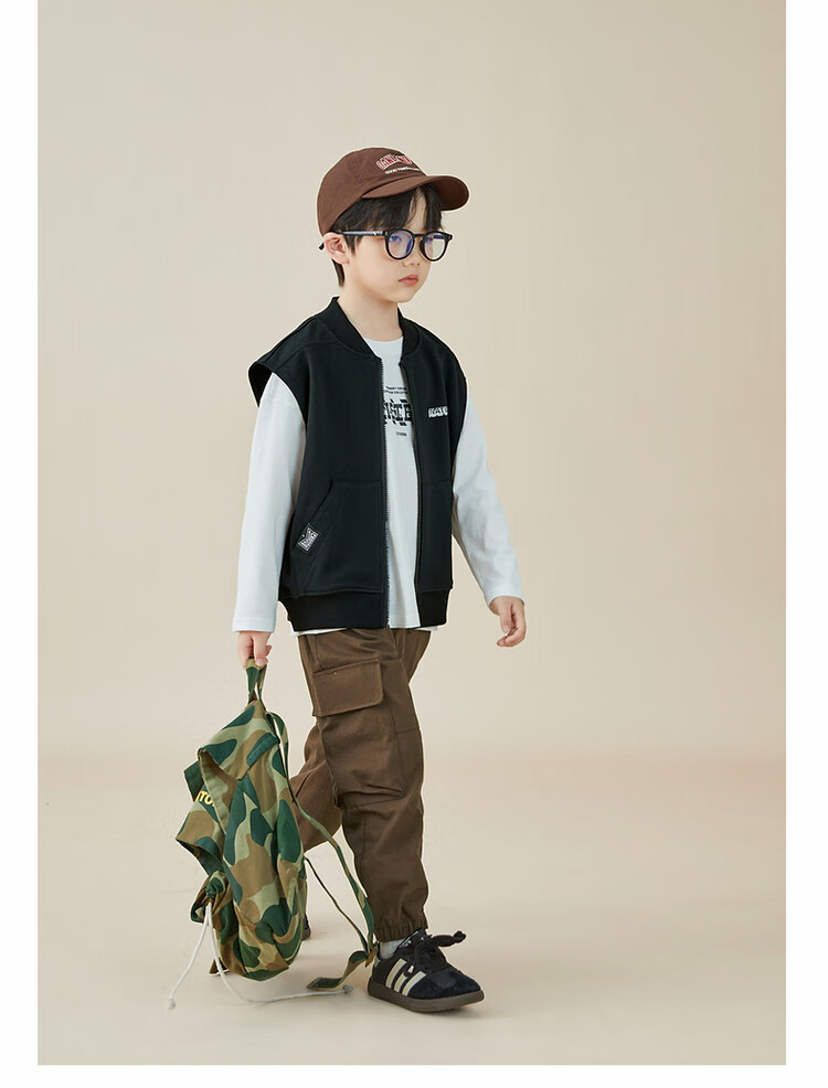 Duoduojia Baseball Vest, Children's Spring And Autumn Style 2026, Boys' Casual Sports Vest, Sleeveless Jacket for Older Childre 12