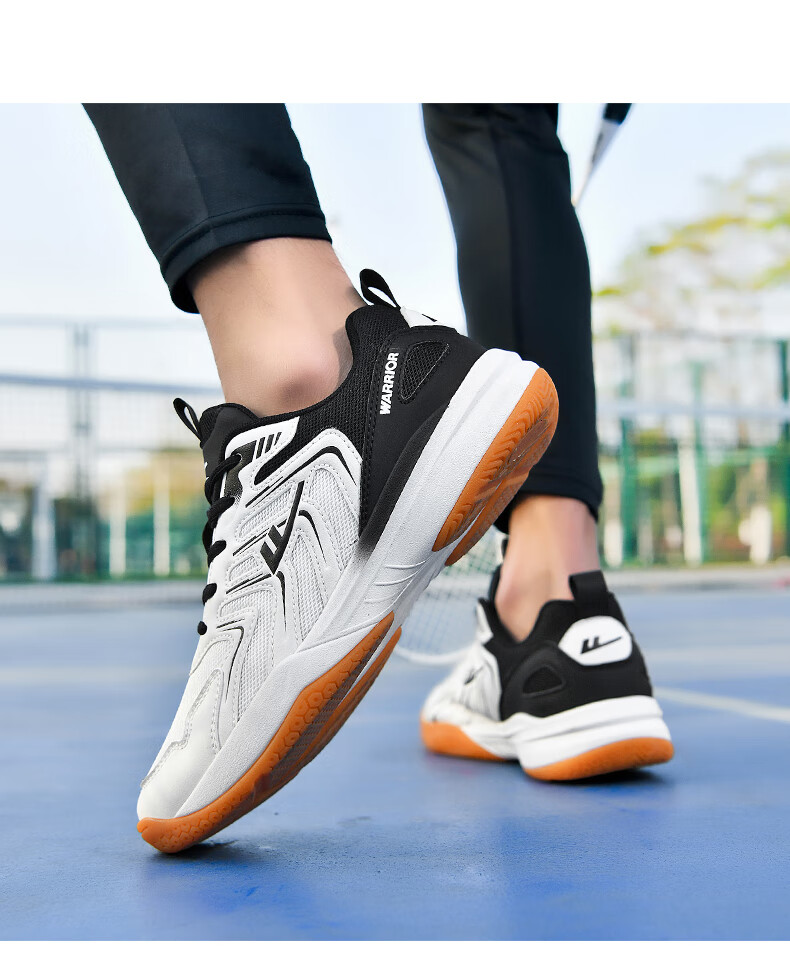 Warrior Badminton Shoes Table Tennis Shoes Tennis Shoes Training Shoes Unisex Parent-Child Model 1033 Size 40 White Pink 22