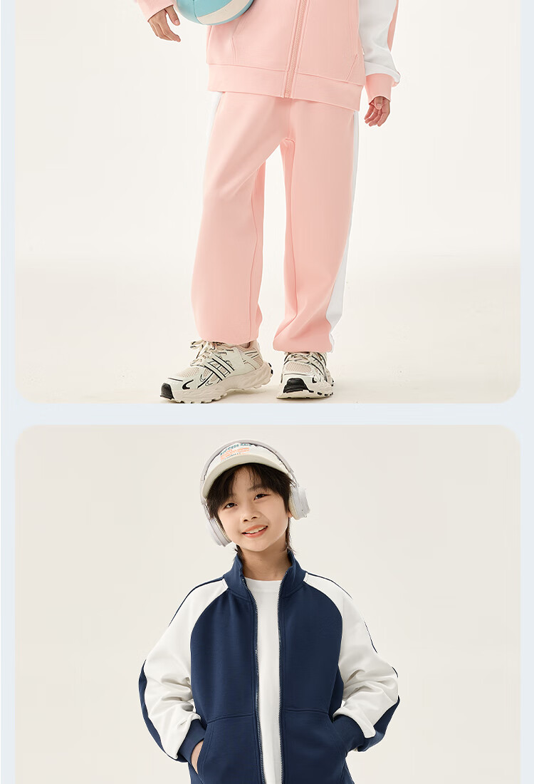 Jeanswest Kids Sports Set Spring and Autumn 2026 New Boys' Jacket Air Layer Girls' Academy Style Spring Two-Piece Set 13