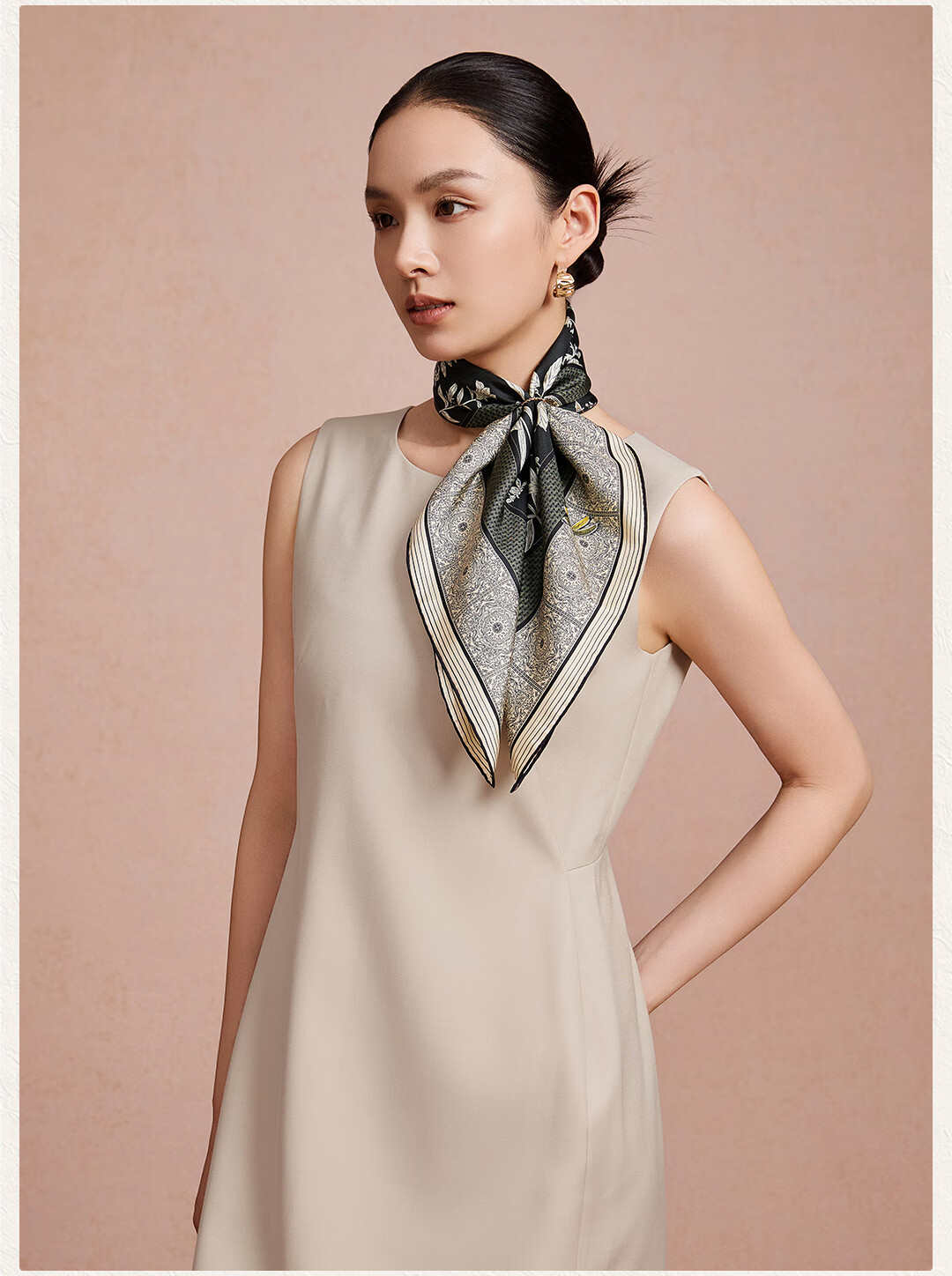 Shanghai Story [Counter Same Style] 100% Mulberry Silk Twill Scarf Silk Shawl Gift for Mom Women's Day Birthday 6