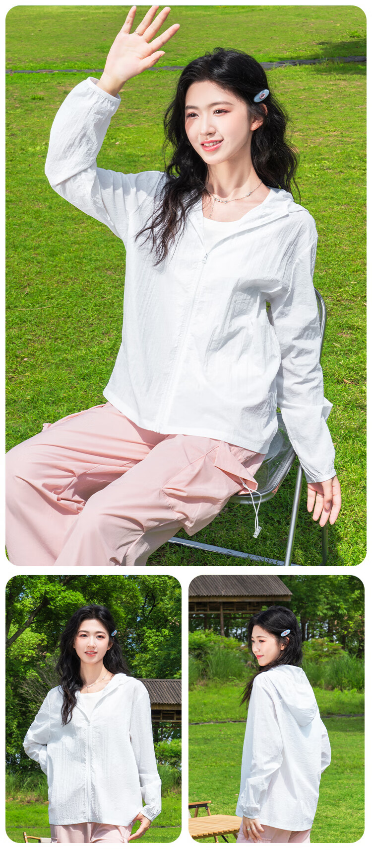 Baleno Women's Summer 2026 New Sports Outdoor Sun Protection Jacket UV Protection Lightweight Breathable Loose Coat 7