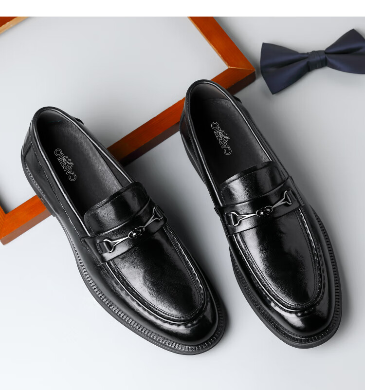 CARTELO First Layer Cowhide Business Leather Shoes Men 2025 New Casual Suit Shoes Men's Loafers K052 Black Size 43 3