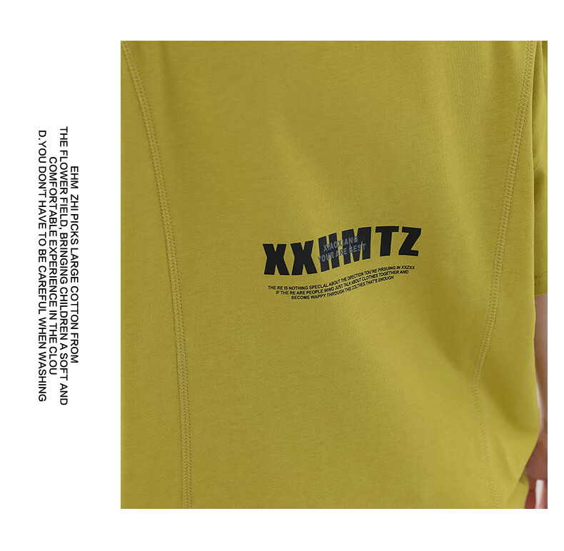 Футболка для мальчика Xiaoxianghanmu, 100% хлопок, с коротким рукавом, для лета, яркий желтый, 120 см
