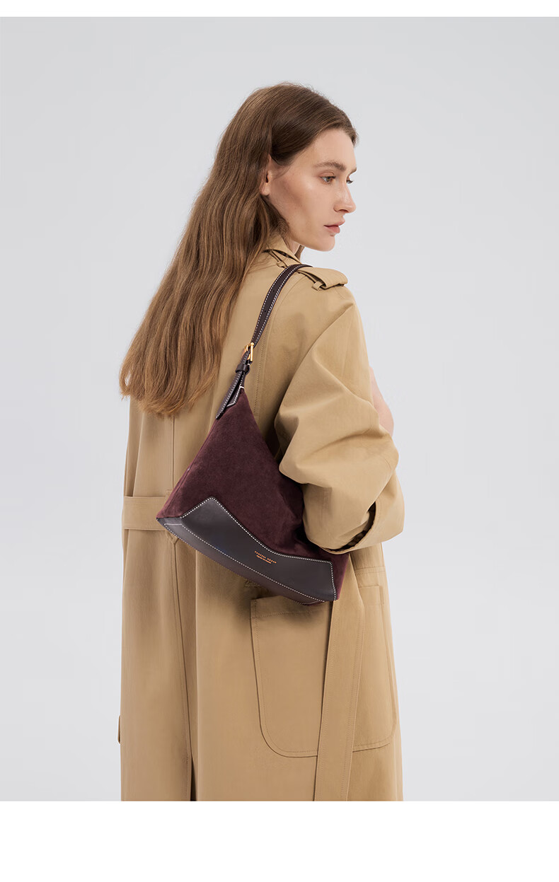 VANESSA HOGAN Zhang Xiaowan Same Style VH Women's Handbag, Xinran Hobo Bag Medium Size, Suede Light Luxury Shoulder Bag, Birthday Gift for Wome 7