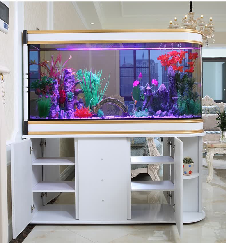 阿诺克 鱼缸水族箱子弹头生态鱼缸中大型屏风隔断鞋柜上门安装 1米1.