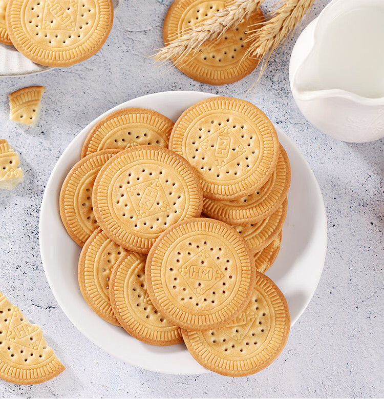 惠宜 饼干整箱 早餐食品 零食礼盒 【沃尔玛】 牛奶味 1kg