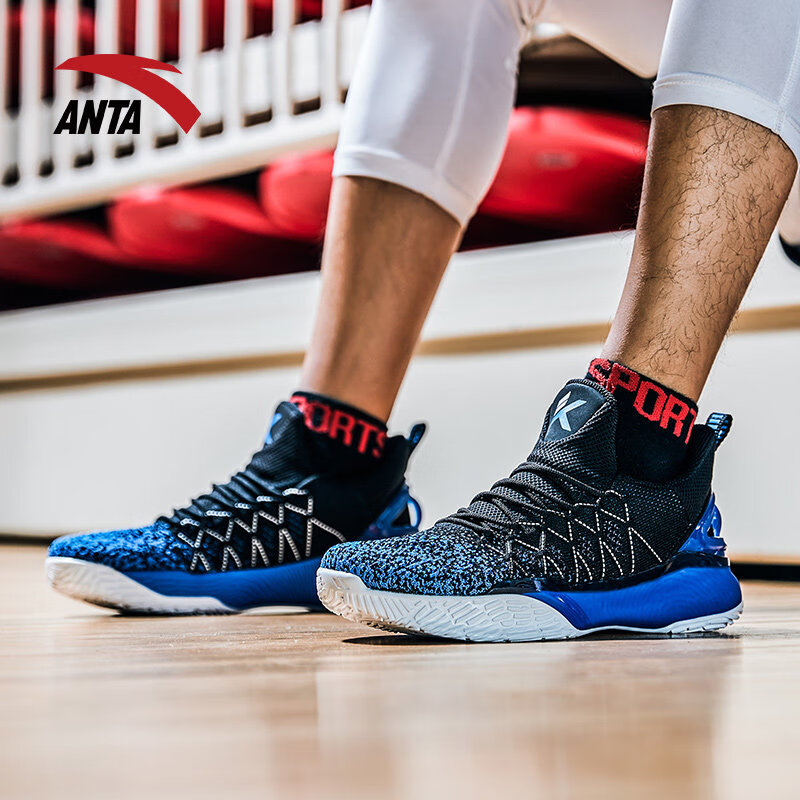 新款高帮kt汤普森训练款男鞋ashock篮球战靴男kt轻骑兵黑安踏白85男42