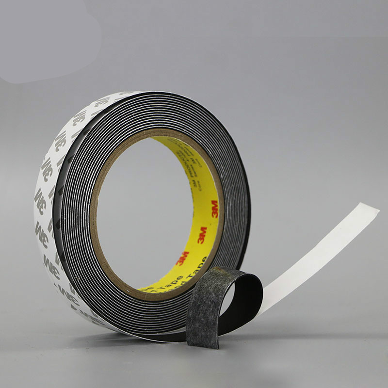 3m单面带胶泡棉胶带 撞密封水胶条加厚黑色eva单面海绵胶 3.