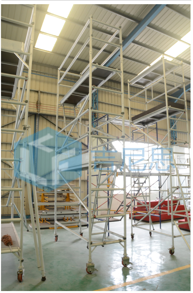 脚手架厂家直销 折叠 升降平台 铝合金移动脚手架带轮子6.