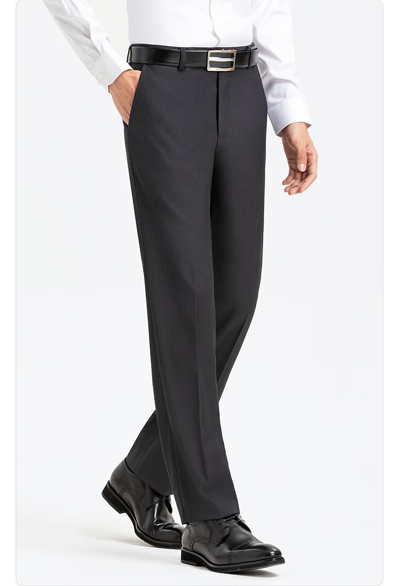 Langdeng Business Men's Formal Dress Pants Spring Autumn New Easy-Care Straight-Leg Commuter Suit Trousers for Men 15