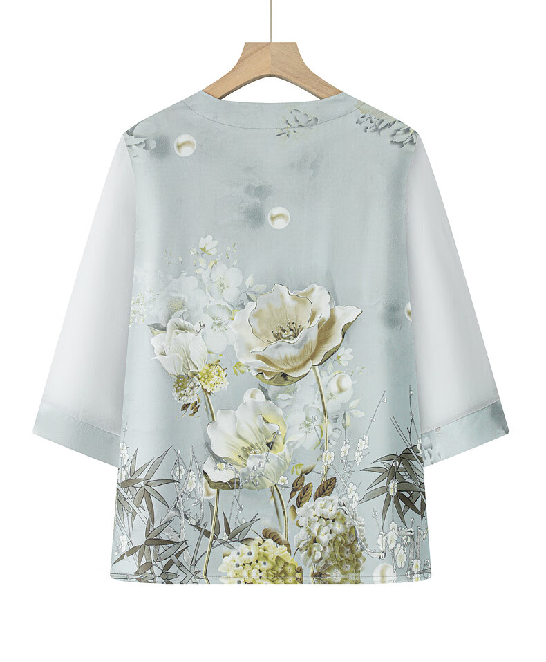 Fengxiao Mom's Summer 2026 New Shirt for 60-70 Year Old Middle-aged and Elderly Grandma New Chinese Style Top 12