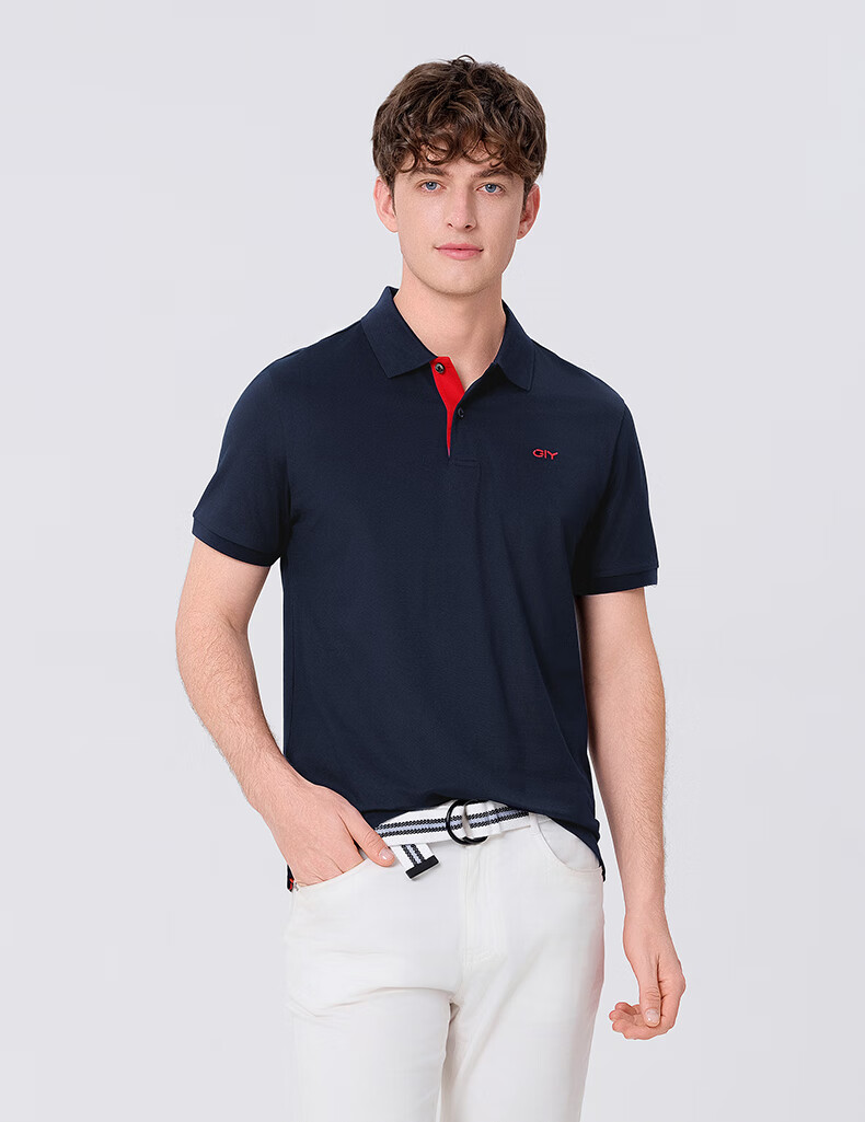 Goldlion GY [Cooling] Men's Short-Sleeve Polo Shirt, Casual Versatile Collared Breathable T-Shirt, White, L 2