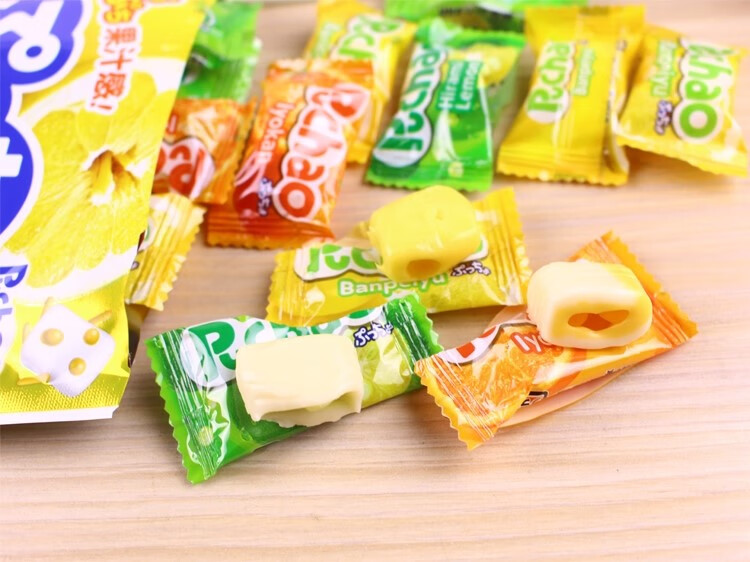 爱吃零食味觉糖果悠哈汽水糖葡萄碳酸糖水果软糖什锦糖 水果冰淇淋味