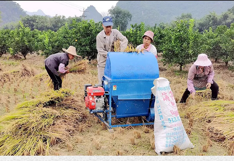 打谷机家用小型电动汽油柴油机稻谷脱粒机打稻禾机微型水稻收割机