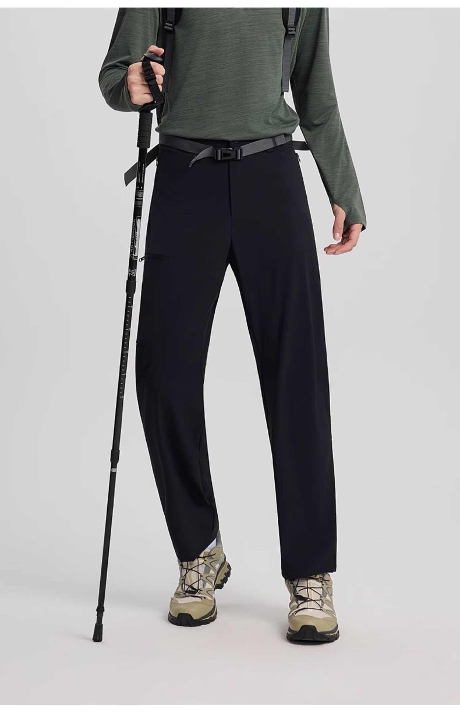 TECTOP Men's Outdoor Casual Pants Spring Summer Breathable Stretch Hiking Softshell Work Pants Sand Color M 32