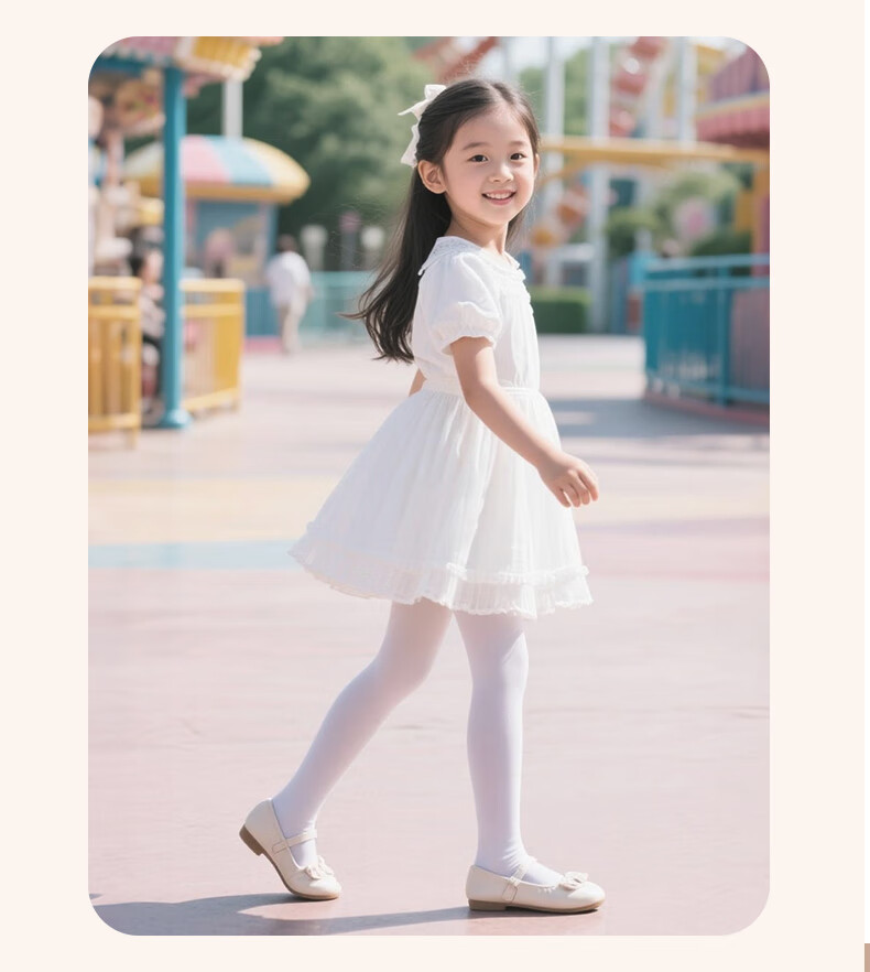 Aiwuge Children's Dance Tights Spring And Summer 10A Antibacterial Pantyhose Girls Ballet Practice Stockings, White, Size M 14
