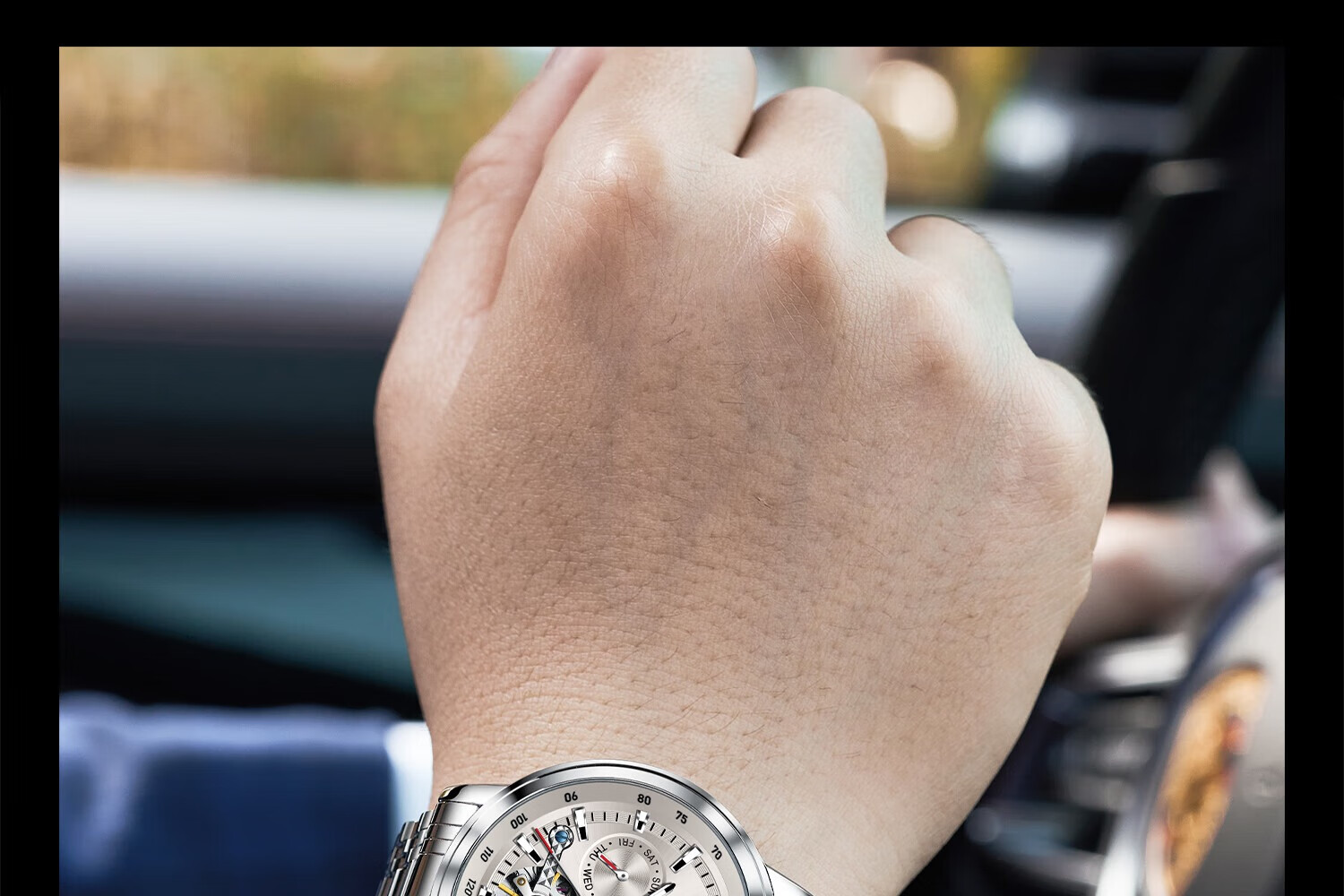 MONTAGUT Men's Skeleton Automatic Mechanical Watch Business Casual Multifunctional Men's Watch Spring Festival Gift 26