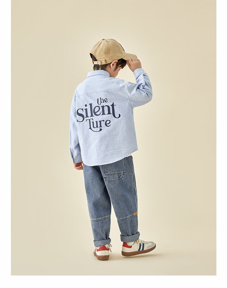 Duoduojia [Fresh And Handsome] Boys' Shirt, Spring And Autumn 2026 Style, for Older Children, Oxford Cloth Striped Casual Pure Cotton Shirt 15