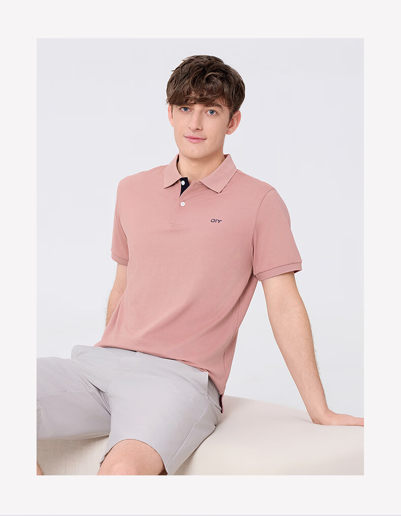 Goldlion GY [Cooling] Men's Short-Sleeve Polo Shirt, Casual Versatile Collared Breathable T-Shirt, White, L 6