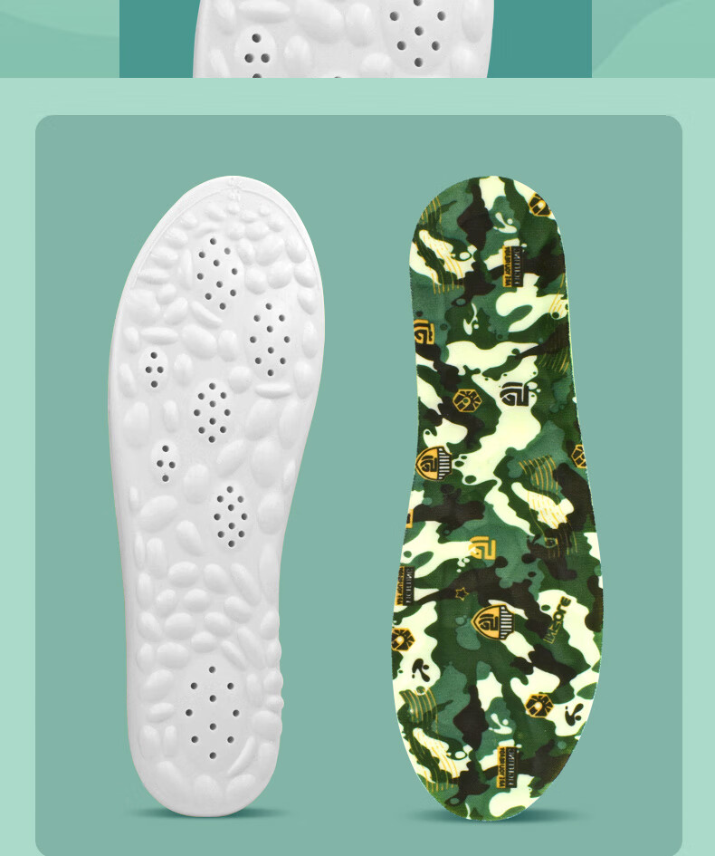 Huabaochi 2 Pairs Military Training Insoles Men Soft Elastic Long-Standing Comfortable 4D Cushioning Soft University Student Sports Shock Absorption Women 14