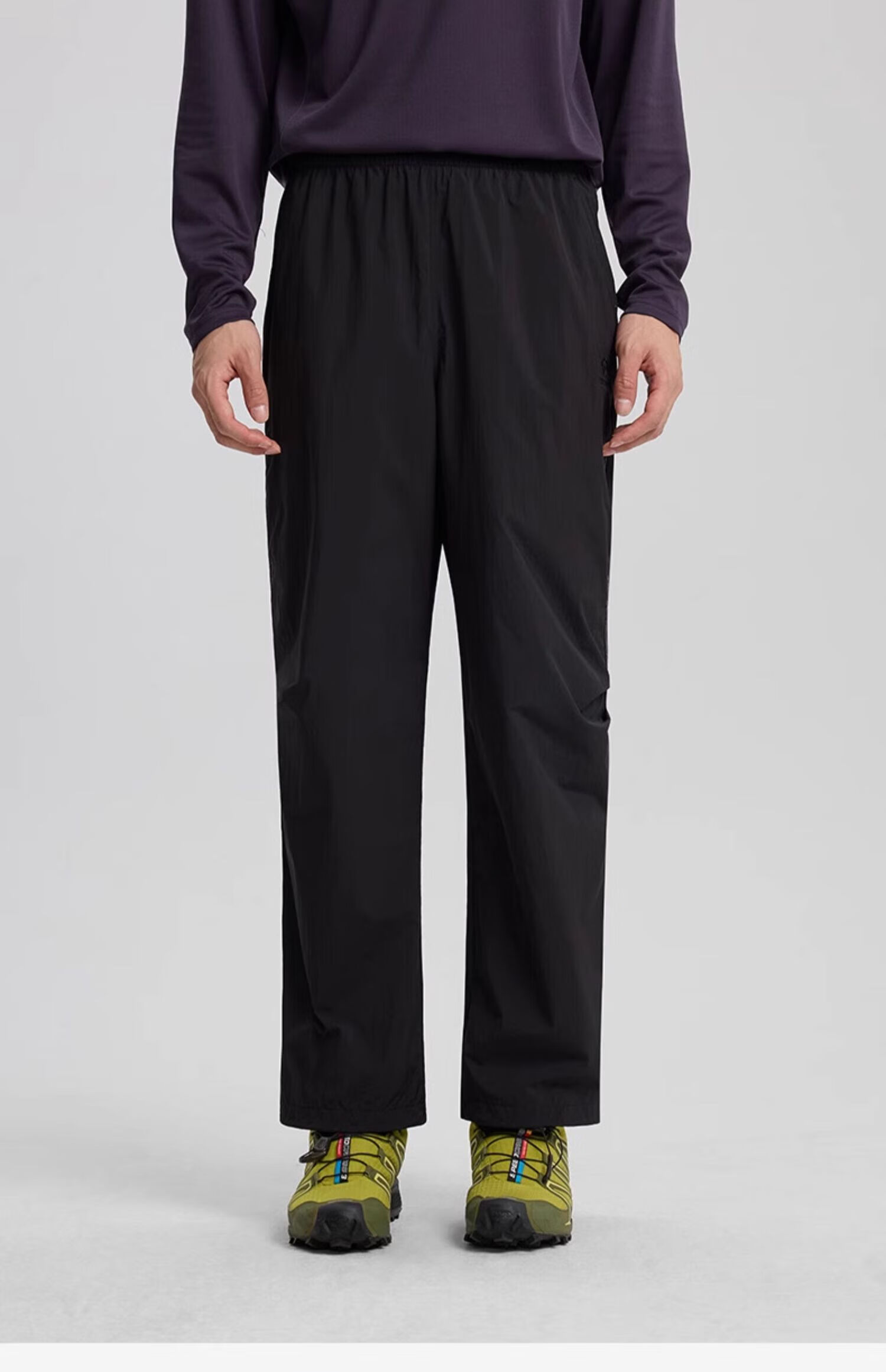 TECTOP Men's Outdoor Casual Pants Spring Summer Sun Protection Lightweight Breathable Windproof Water-Repellent Loose Fit Long Pants Cloud Ink Black M 24