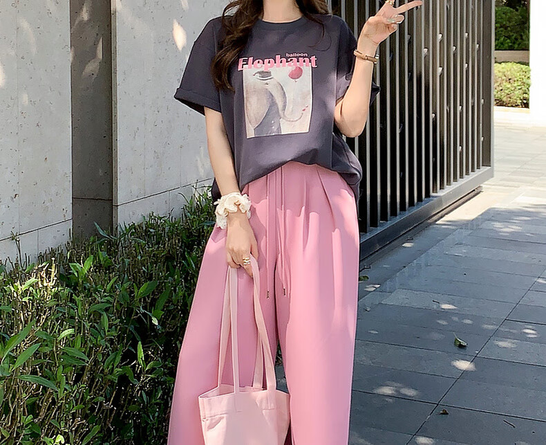 MEIYANG Misty Rose Casual Pants, UPF50+ Toray Sun Protection Wide-Leg Pants, Gray (Regular Version), XL 32
