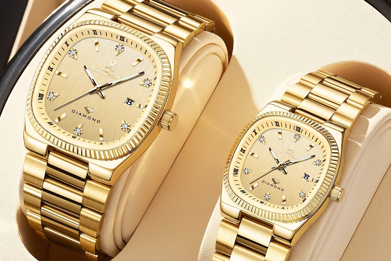 MONTAGUT Women's Watch, Fashionable Luxury Diamond-Studded Watch, Versatile Business Style Waterproof Couple Wristwatch, Qixi Festival Gift 8